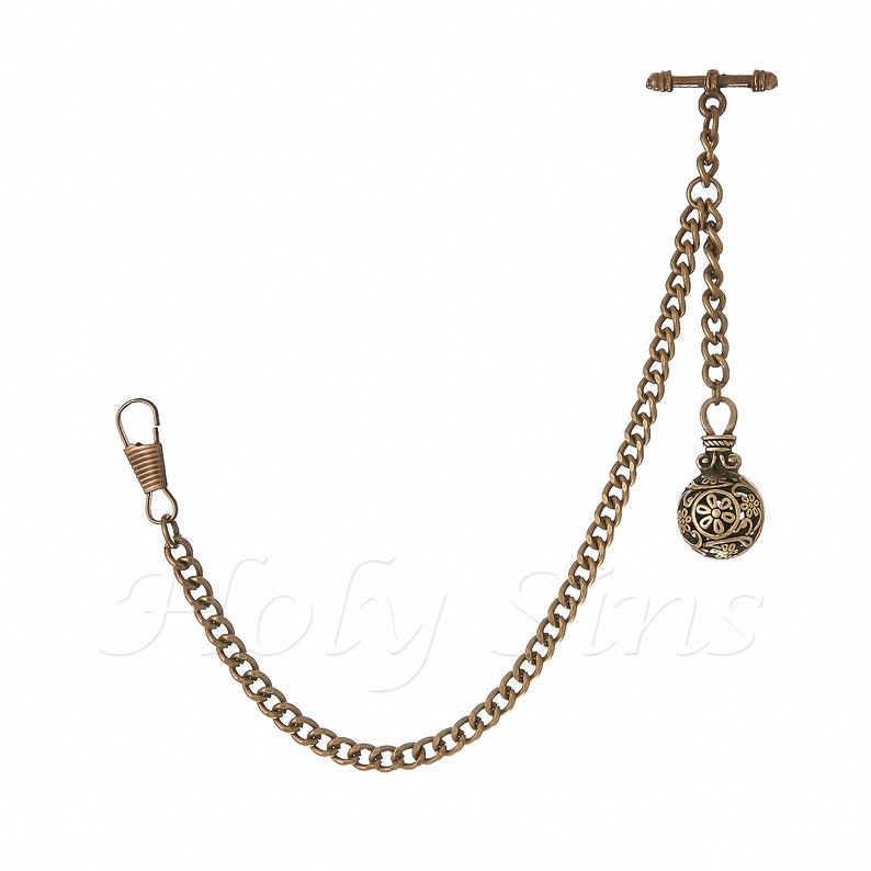 Bronze Colour Single Albert Pocket Watch Chain With Hollow Etsy UK