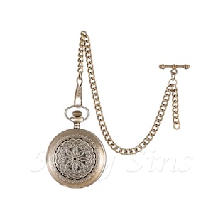 Antike Design Quarz Taschenuhr mit Albert Fob Kette