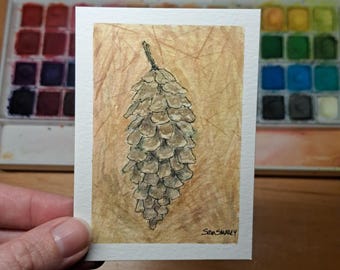 Pinecone ORIGINAL Painting