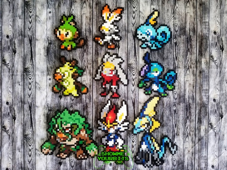 Pokemon Sword And Shield Generation 8 Starter Perler Sprites