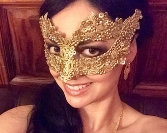 Venezianische Glitzer-Maske Gold, Einheitsgröße – Für Karneval, Kostümparty & Festliche Anlässe