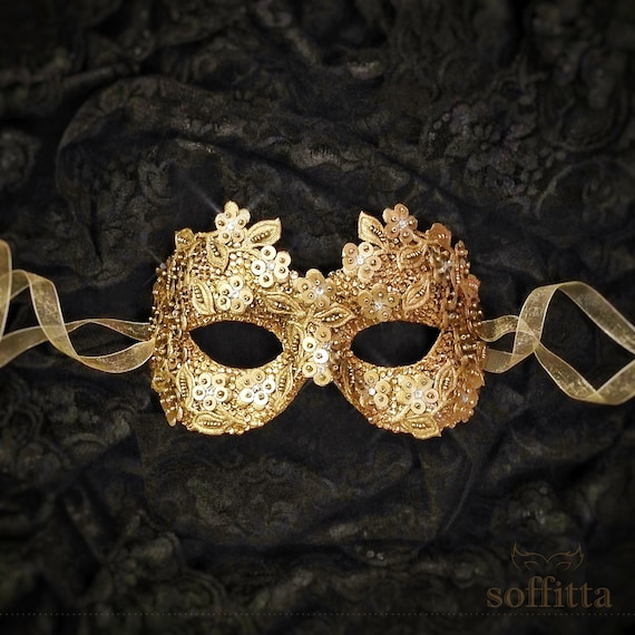 Gold Embroidered Masquerade Mask Gold Embroidered Masquerade Mask