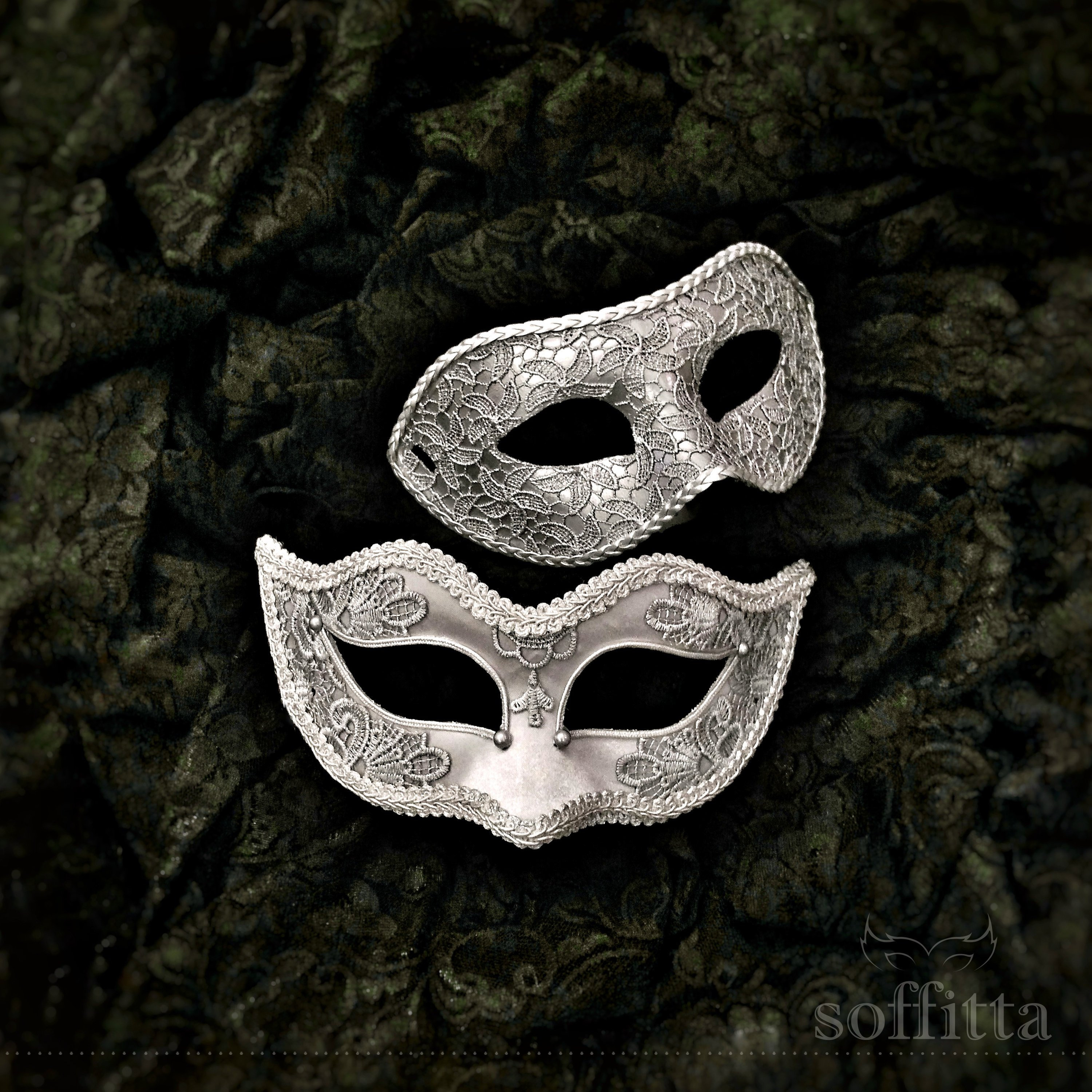 Giztud Masken-Set Für Paare – Venezianische Masken Mit Spitzenschleier, Silber/gold, Für Maskenbälle & Karneval