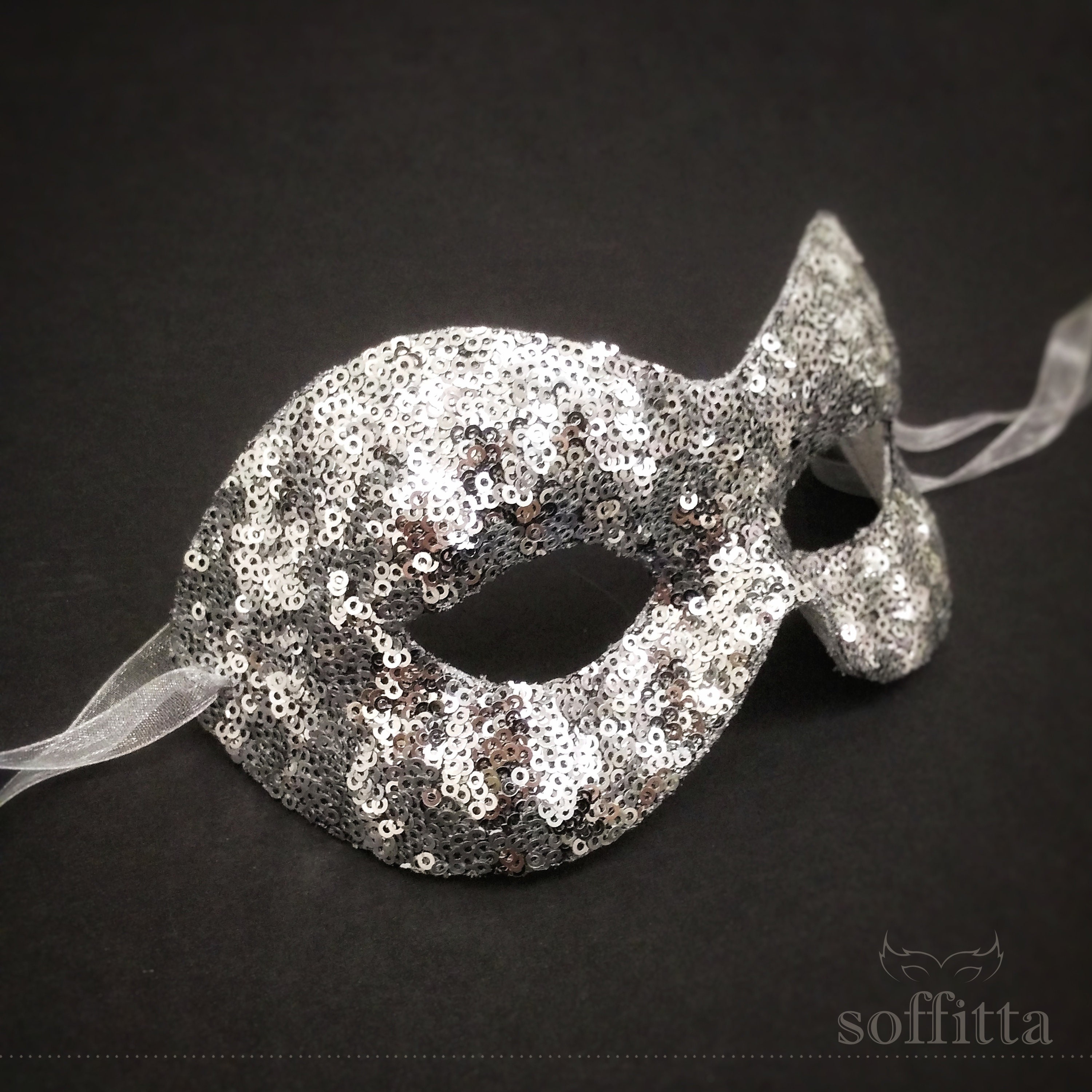Strass-Mesh-Stirnband Mit Kristallen – Glitzernde Maske Für Halloween, Rave & Partys, Einheitsgröße, Silber