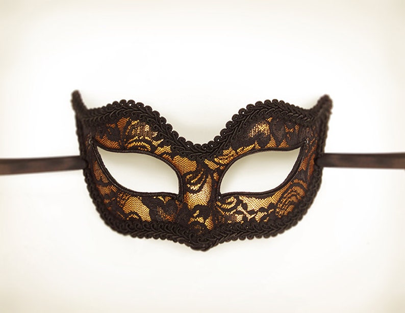 Gold and Black Lace Masquerade Mask Gold Venetian Mask - Etsy