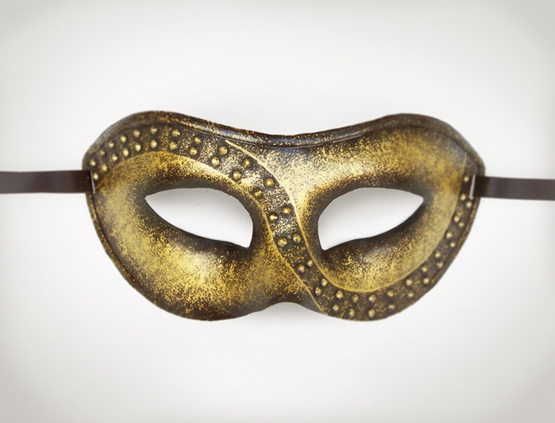 Handbemalte Metallic Gold Maskenmaske - Venezianische Maske mit Nieten -  Maskenball Maske für Männer - Etsy Österreich, image size:1080x824