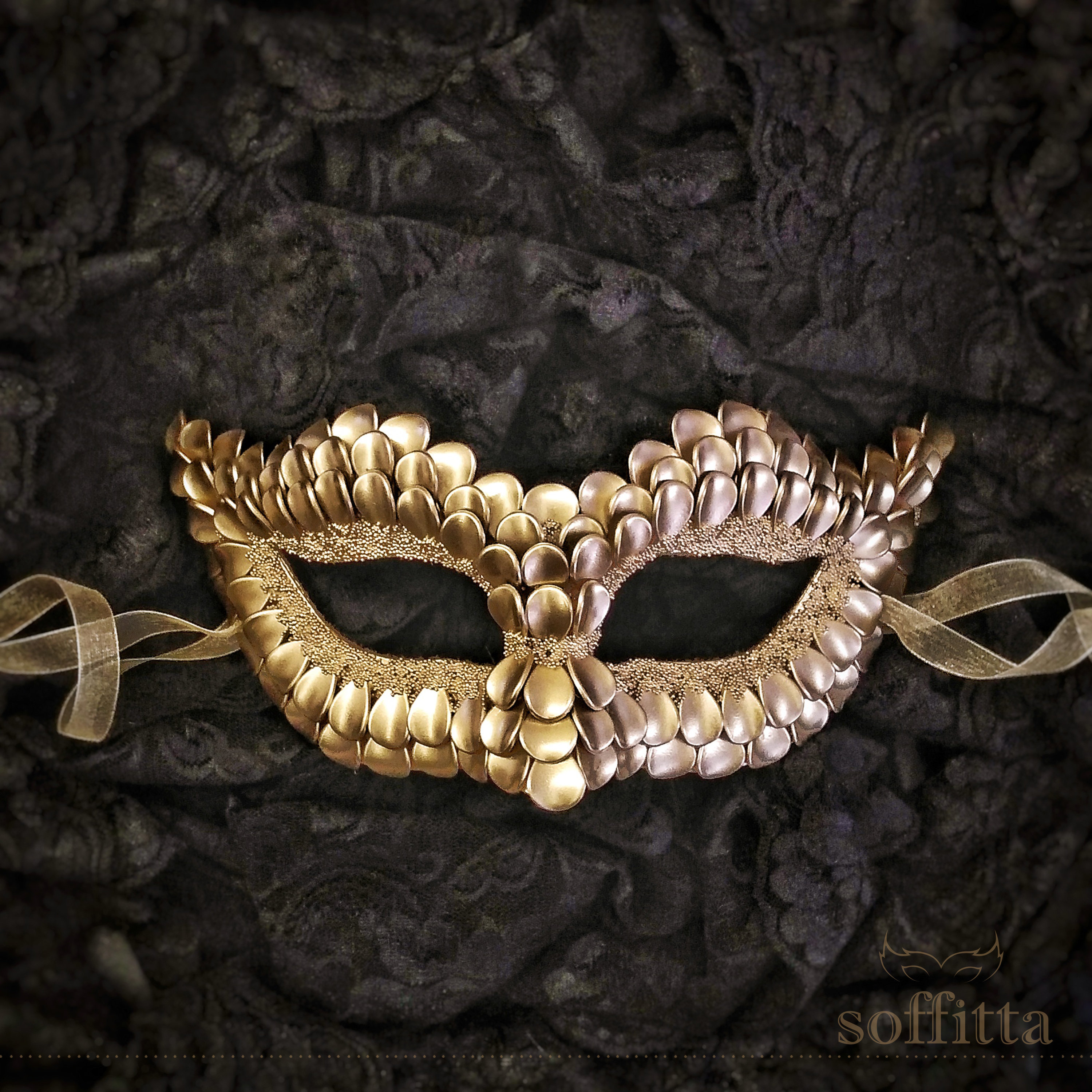 Gold Masquerade Mask With Gold Etsy