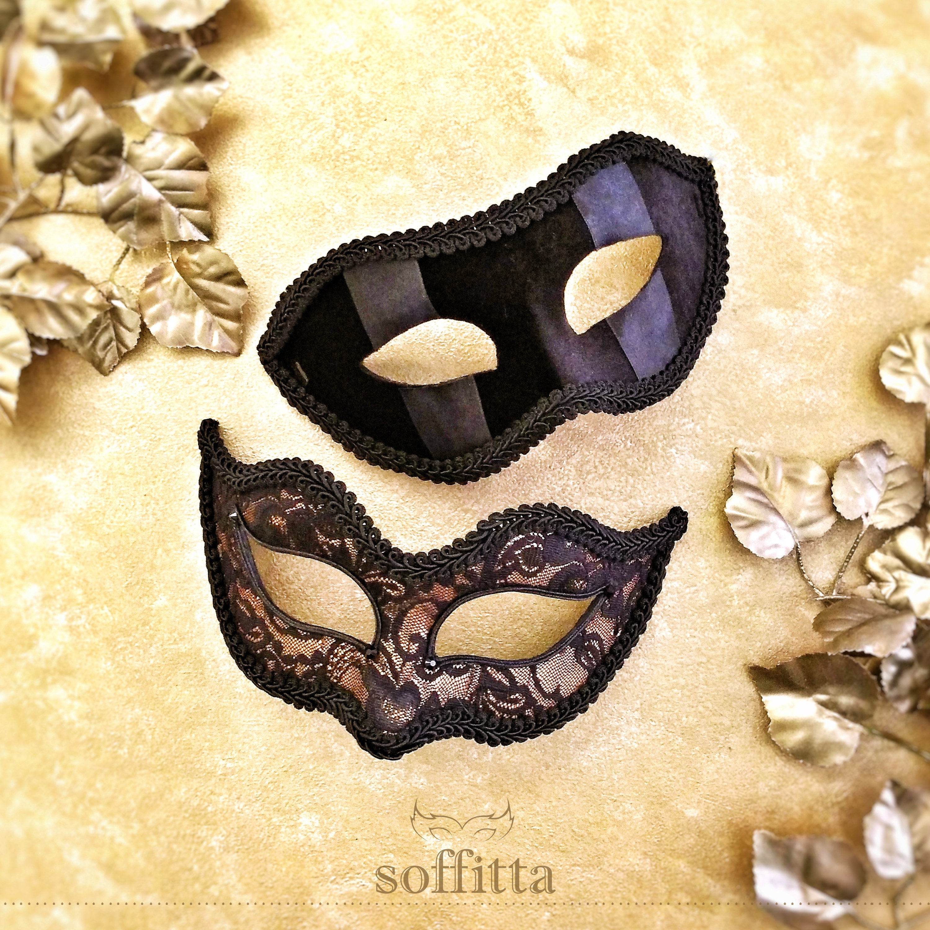 Gold And Black Couples Masquerade Mask Lace Masquerade Ball Etsy Uk