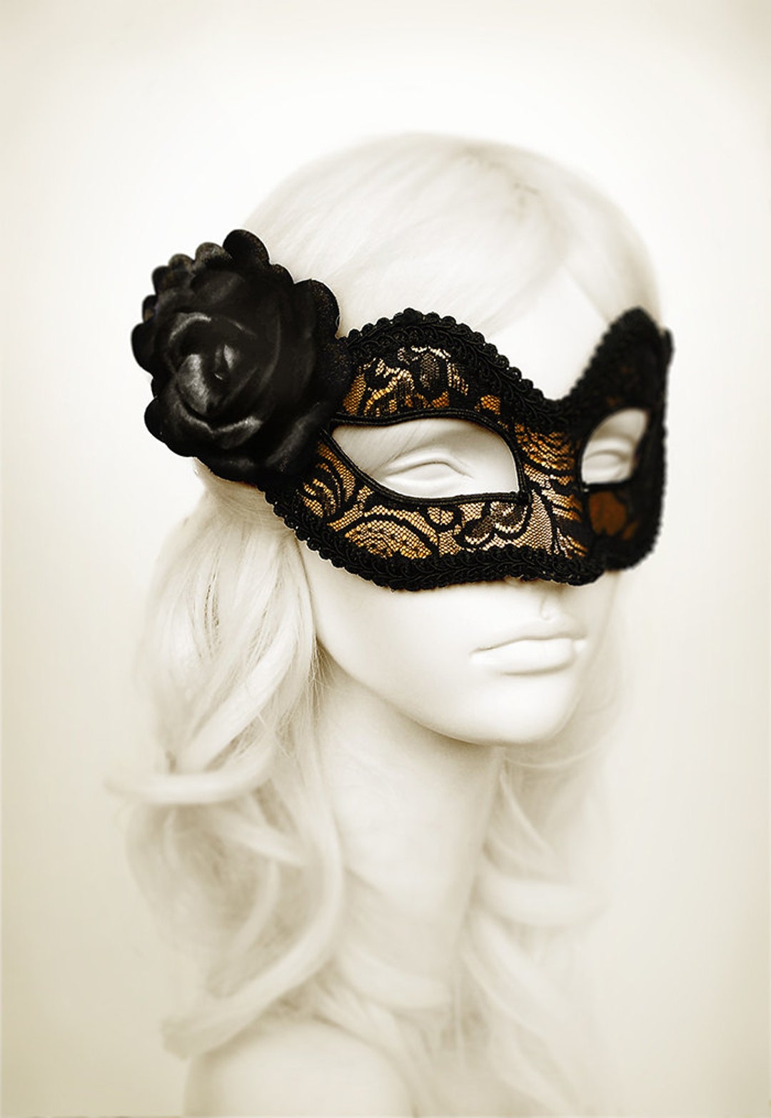 Gold and Black Lace Masquerade Mask - Gold Venetian Mask Decorated With ...