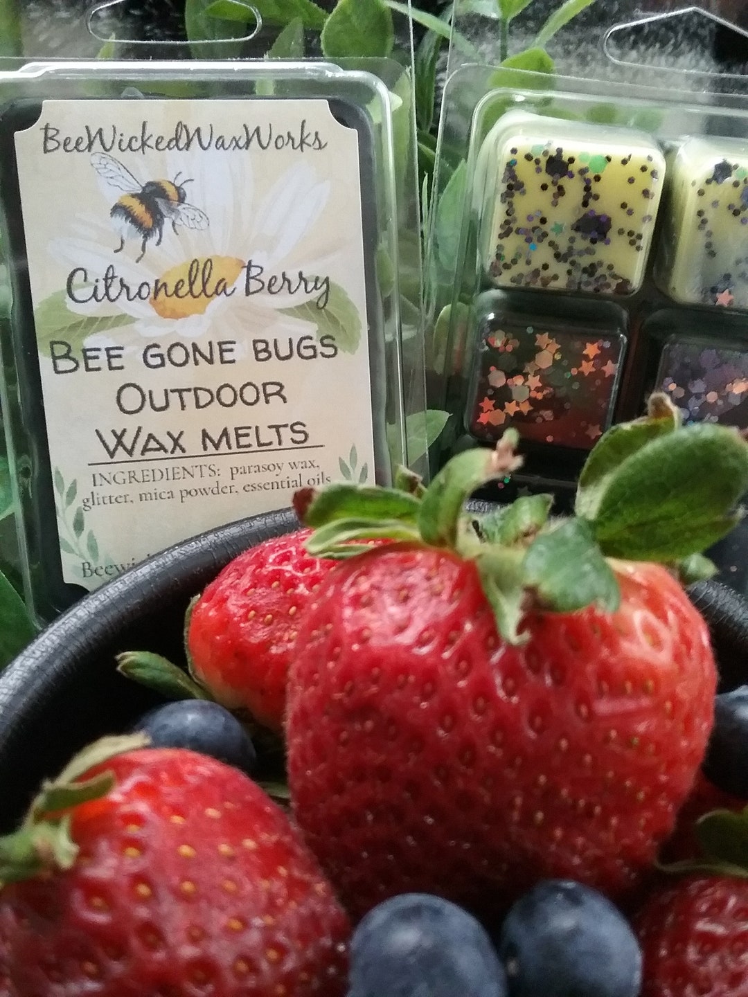 Citronella Wax Melts Strong Scented Outdoor Citronella Berry Etsy