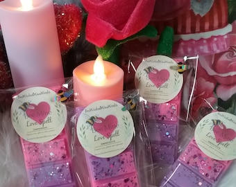 Love spell valentines snap bar holiday wax melt gift for home fragrance for wax warmer strong scented wax melts berry scent wax melt