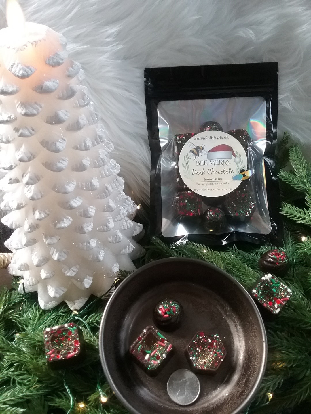 Dark Chocolate Christmas Candy Wax Melts Christmas Gift for Wax Warmer