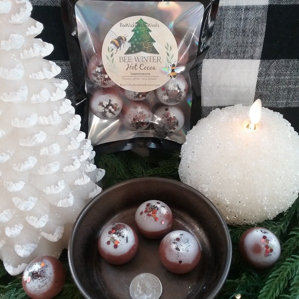 Hot cocoa truffle wax melts strong scented wax melts for wax warmer gift for christmas wax melt pouch hot chocolate wax melts for winter