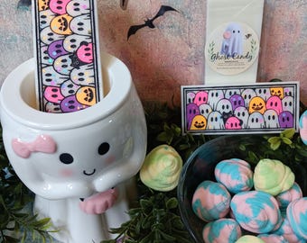 Ghost candy ghost wax melt snapbar strong scented wax melts for wax warmer gift for ghost lover candy scent wax melt Halloween wax melt gift