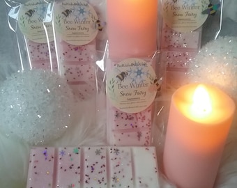 Snow fairy snap bar holiday wax melt gift for christmas gift for wax warmer strong scented wax melts winter scent wax melt snap bar