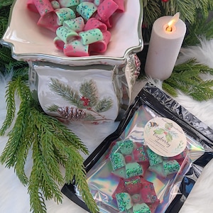 Bayberry bow wax melts strong scented wax melts for wax warmer gift for christmas lover bayberry christmas wax melts for housewarming gift