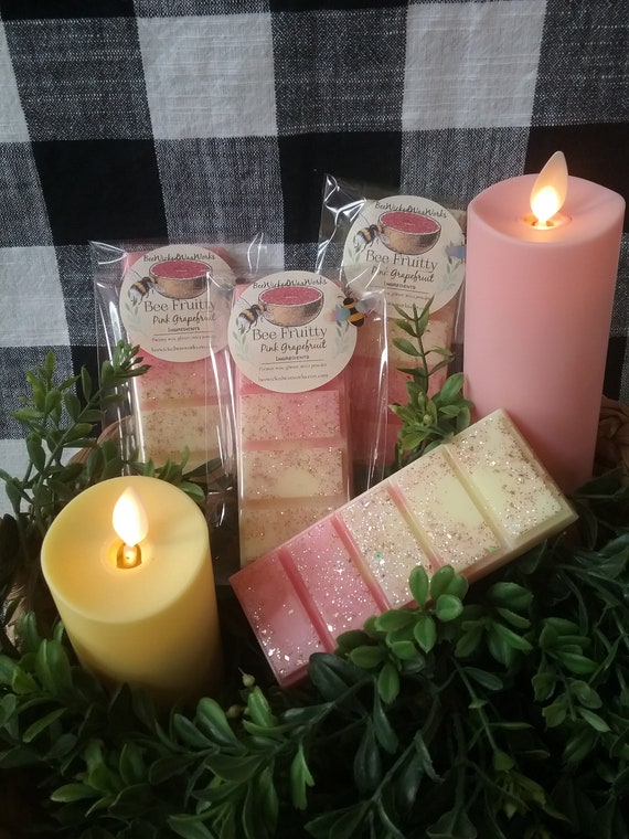 Pink grapefruit wax melts strong scented snap bar wax melts for wax warmer gift grapefruit scented wax melts snap bar fruity wax melts