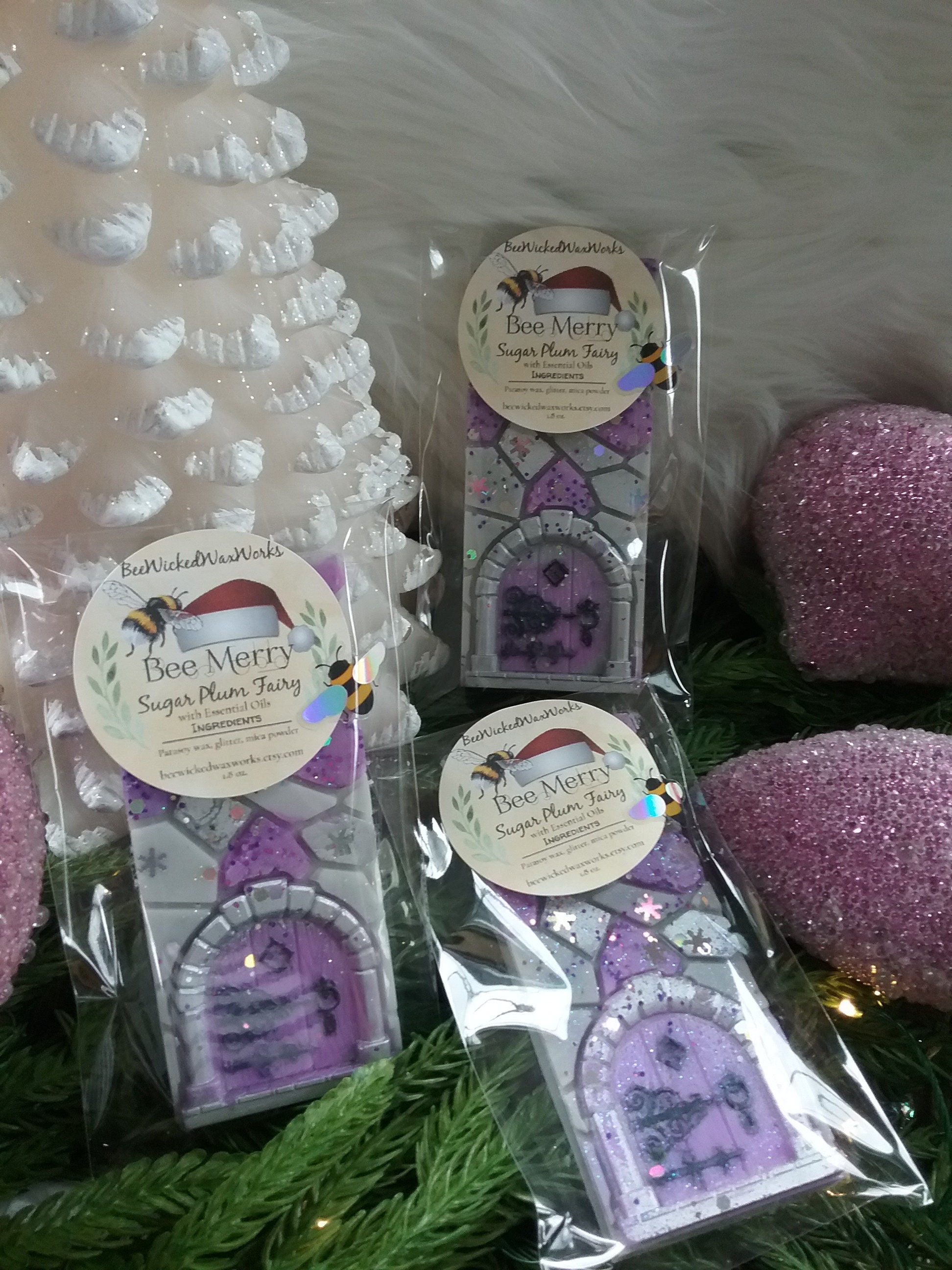 Sugar plum fairy snap bar holiday wax melt gift for christmas gift for wax warmer strong scented wax melts sugar plum scented fairy door wax