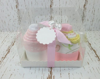 Baby blanket cupcakes, Baby shower gift, Receiving blanket gift set, Baby blanket gift, Baby basket gift, New parent gift, Unique baby gift