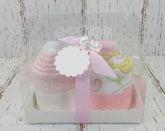 Baby blanket cupcakes, Baby shower gift, Receiving blanket gift set, Baby blanket gift, Baby basket gift, New parent gift, Unique baby gift