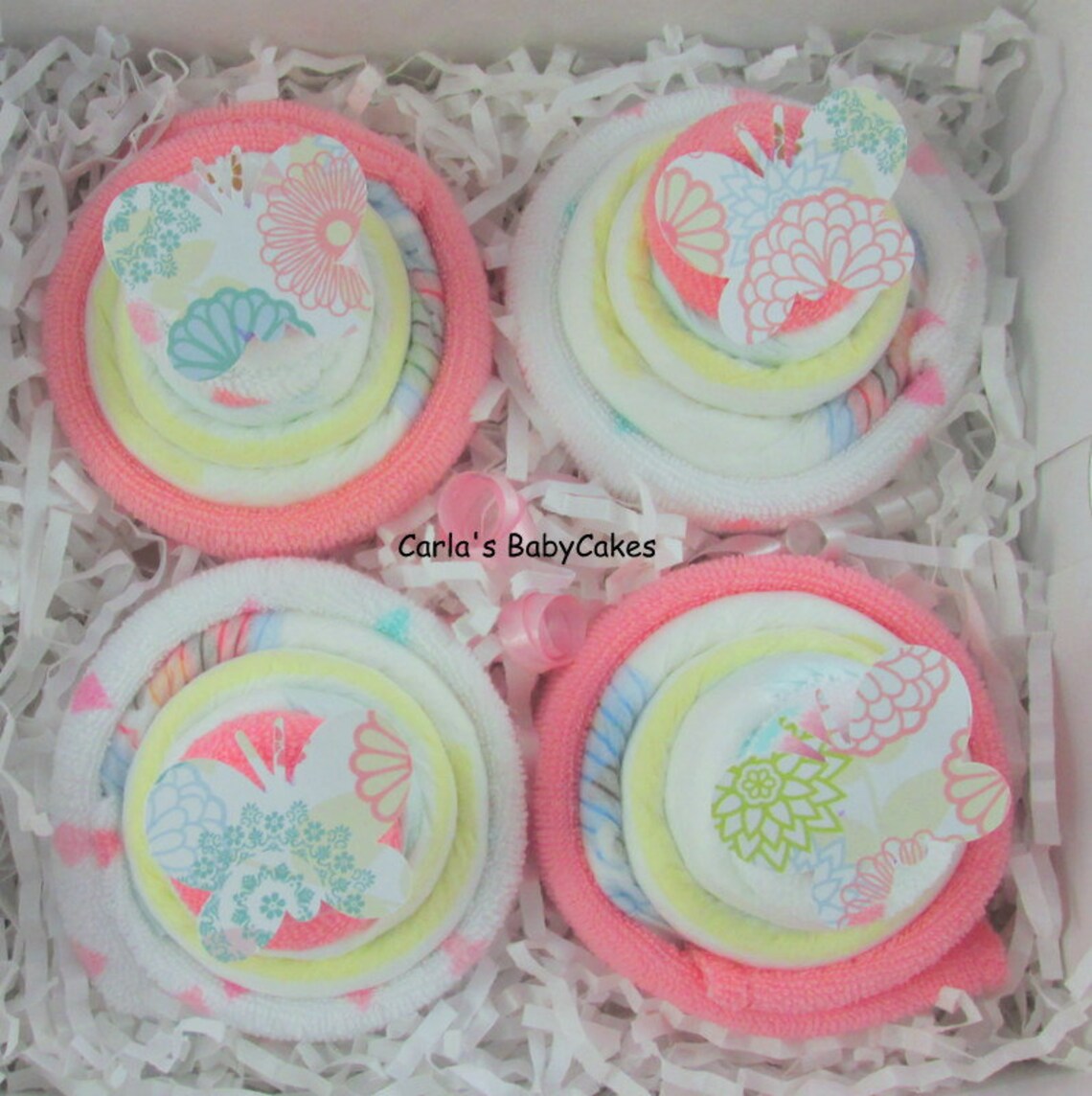 Baby Washcloth Cupcakes Diaper Cupcakes Baby Shower Gift Etsy