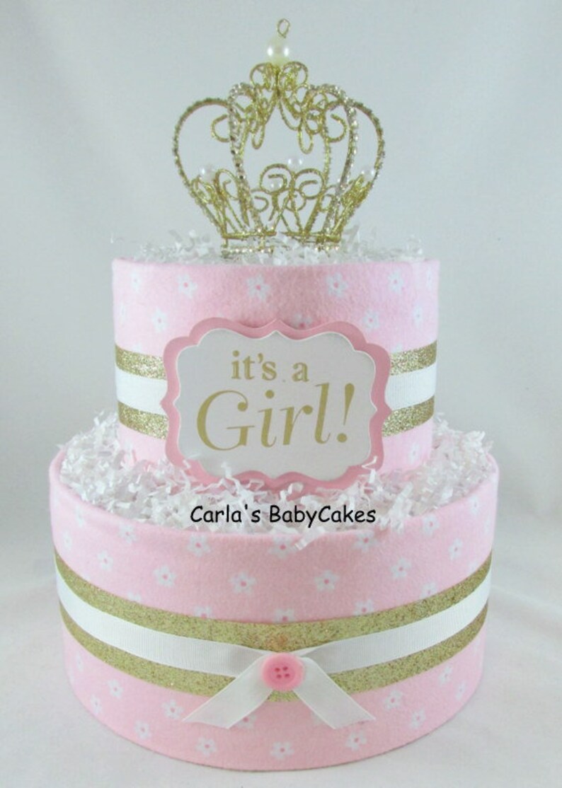 Girl Diaper Cake Princess Diaper Cake Baby Shower Gift Etsy