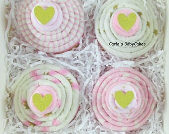 Receiving Blanket Cupcakes, Baby Shower Gift, Baby shower decor, Baby gift ideas, New mom gift, Baby shower gift basket, Unique baby gift