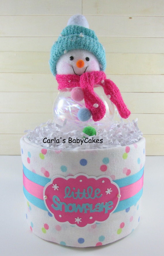 snowflake diaper cake
