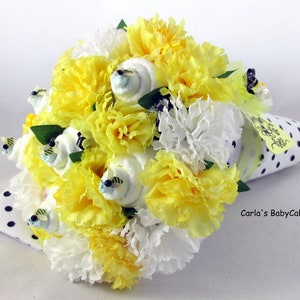 Baby Floral Bouquet, Baby Shower Bouquet, New Mom Gift, Baby shower decoration, Unique baby gift, Baby diaper gift, New baby gift image 3