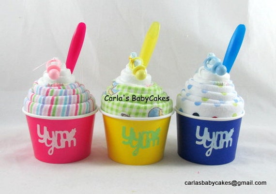 Receiving Blanket Cupcake, Baby Shower Gift, Baby shower decor, Baby gift ideas, New mom gift, Baby diaper cake gift, Unique baby gift Il_570xn