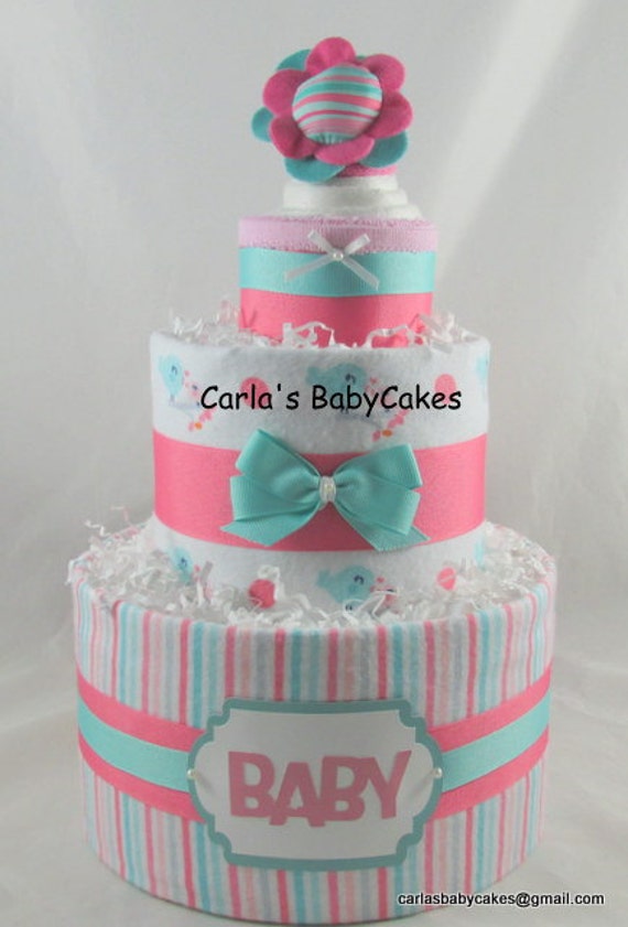 Girl Diaper Cake Pink Diaper Cake Baby Shower Decoration