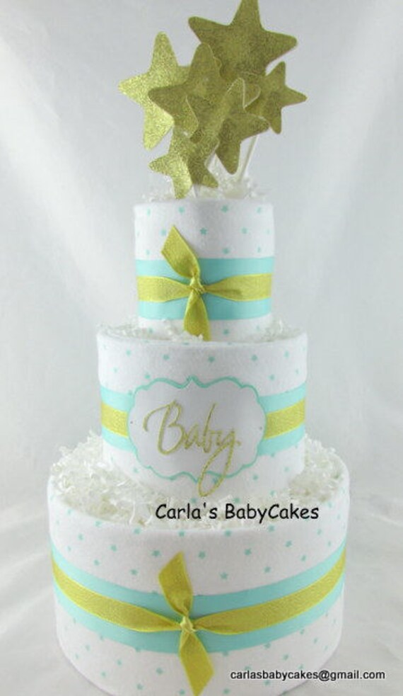 Baby Diaper Cake Star Diaper Cake Neutral Diaper Cake Baby