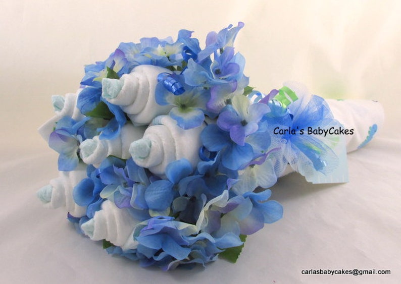 Baby Floral Bouquet, Baby Shower Bouquet, New Mom Gift, Baby shower decoration, Unique baby gift, Baby diaper gift, New baby gift image 4