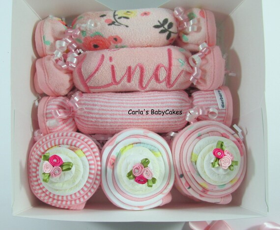 Burp Cloth Gift Set, New baby gift, New Mom Gift, Baby Shower Gift, Baby Shower Decoration, Diaper cakes, Baby gift basket, Baby gift ideas Il_570xn