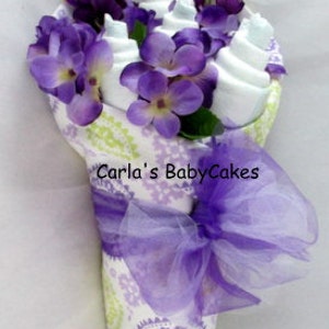 Baby Floral Bouquet, Baby Shower Bouquet, New Mom Gift, Baby shower decoration, Unique baby gift, Baby diaper gift, New baby gift image 6