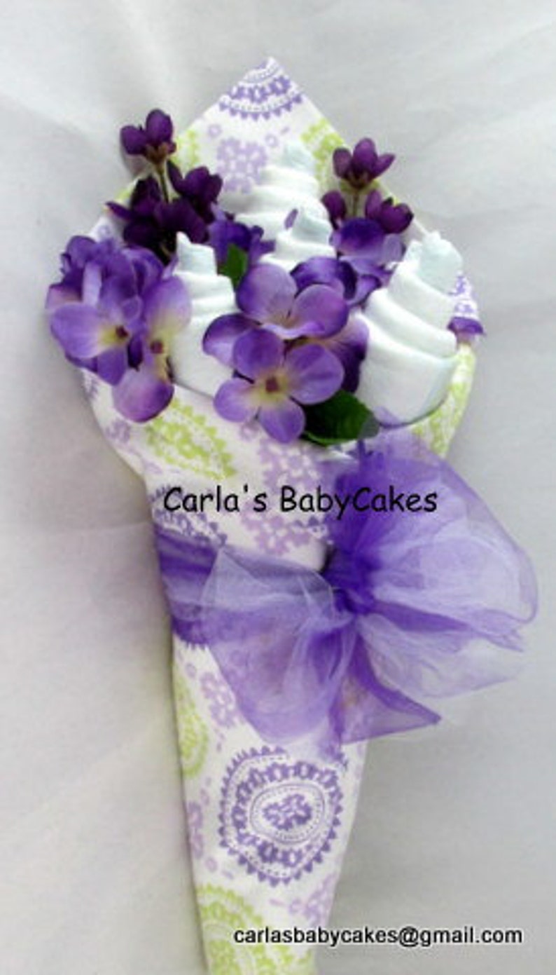 Baby Floral Bouquet, Baby Shower Bouquet, New Mom Gift, Baby shower decoration, Unique baby gift, Baby diaper gift, New baby gift image 6