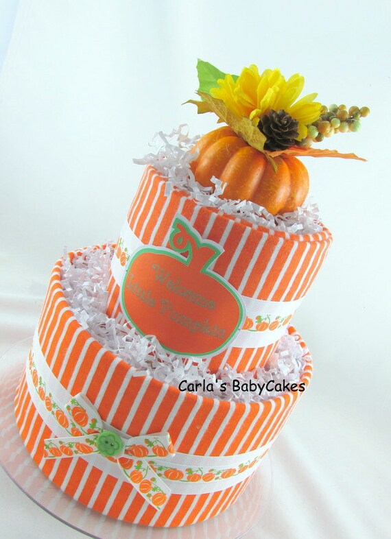 pumpkin diaper cake
