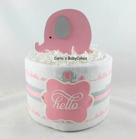 elephant diaper cake for girl