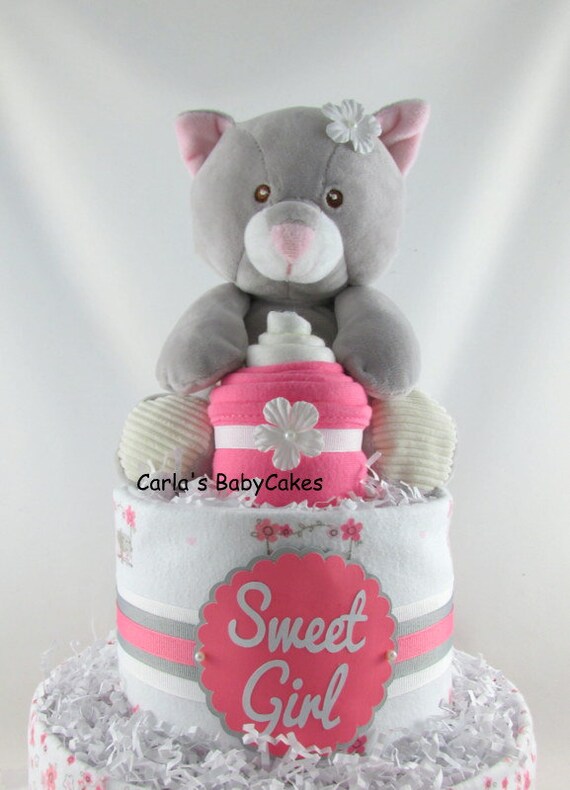 Girl Diaper Cake Baby Shower Centerpiece Decoration Baby Etsy