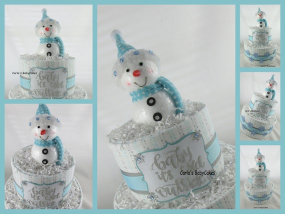 Snowman Diaper Cake Baby Diaper Cake Snowflake Its Cold Outside