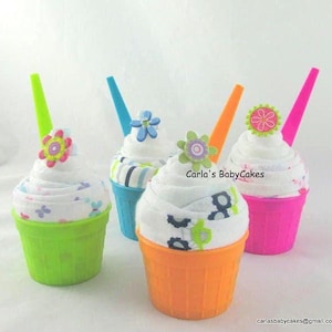 Mini diaper sundae, Unique baby gift, New mom gift, Baby shower decoration,  Baby cupcake gift, Baby shower gift, Baby sprinkle gift