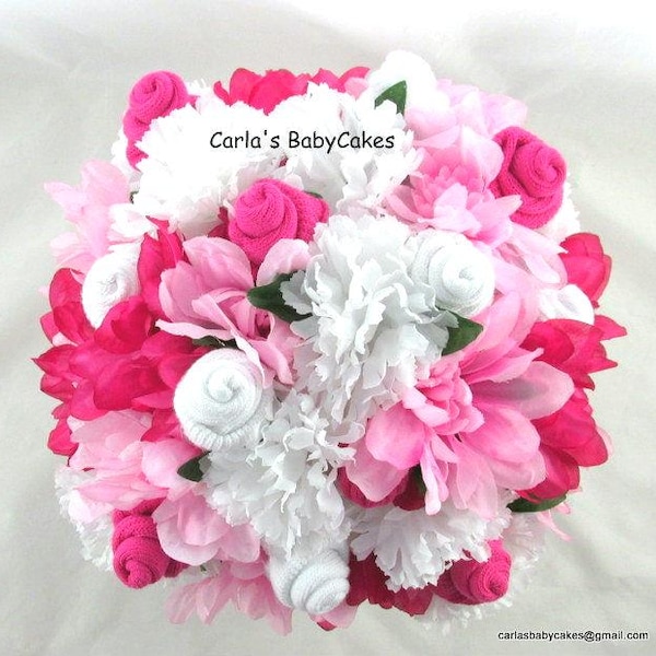 Baby Sock Roses Bouquet, Floral Baby Shower Centerpiece