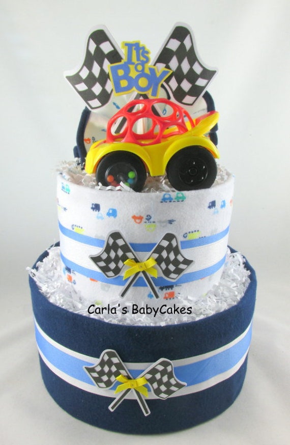 Boy Diaper Cake Baby Diaper Cake Baby Shower Gift Race Car Diaper