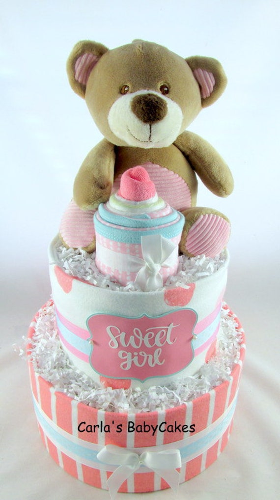 teddy bear baby shower cake girl