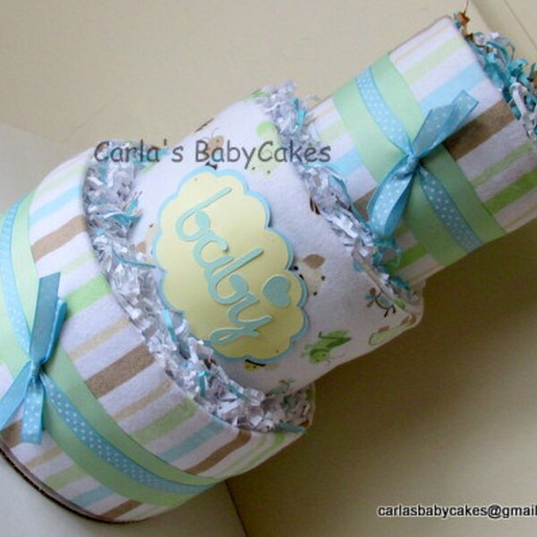 Neutral diaper cake | Baby Diaper Cake | Baby Shower Decoration | New Baby Gift | Baby Shower Gift | New Mom Gift  | Diaper cake gift