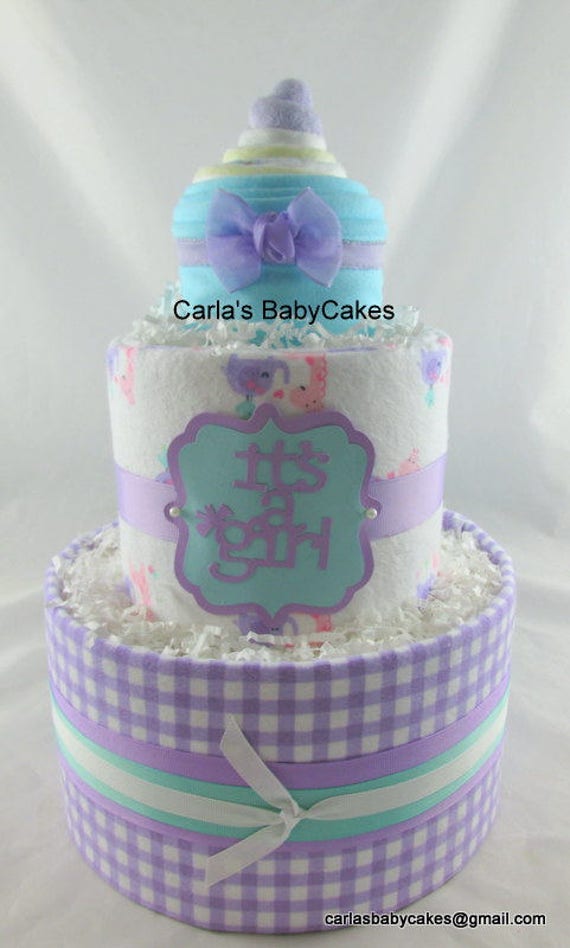 Baby Girl Diaper Cake Baby Diaper Cake Baby Shower Gift Baby