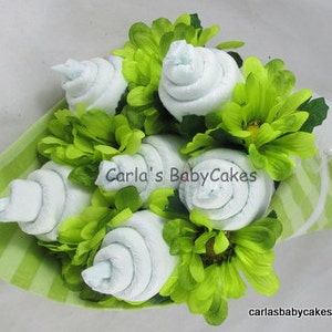 Baby Floral Bouquet, Baby Shower Bouquet, New Mom Gift, Baby shower decoration, Unique baby gift, Baby diaper gift, New baby gift image 9