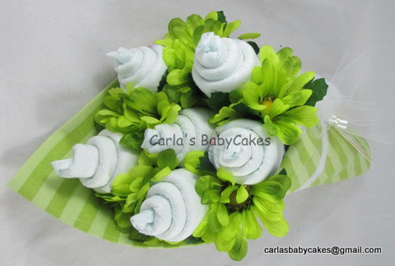 Baby Floral Bouquet, Baby Shower Bouquet, New Mom Gift, Baby shower decoration, Unique baby gift, Baby diaper gift, New baby gift image 9