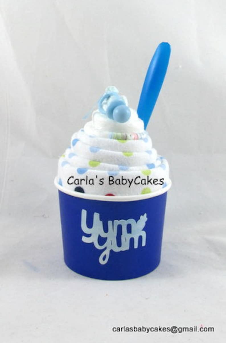 Receiving Blanket Cupcake, Baby Shower Gift, Baby shower decor, Baby gift ideas, New mom gift, Baby diaper cake gift, Unique baby gift image 4