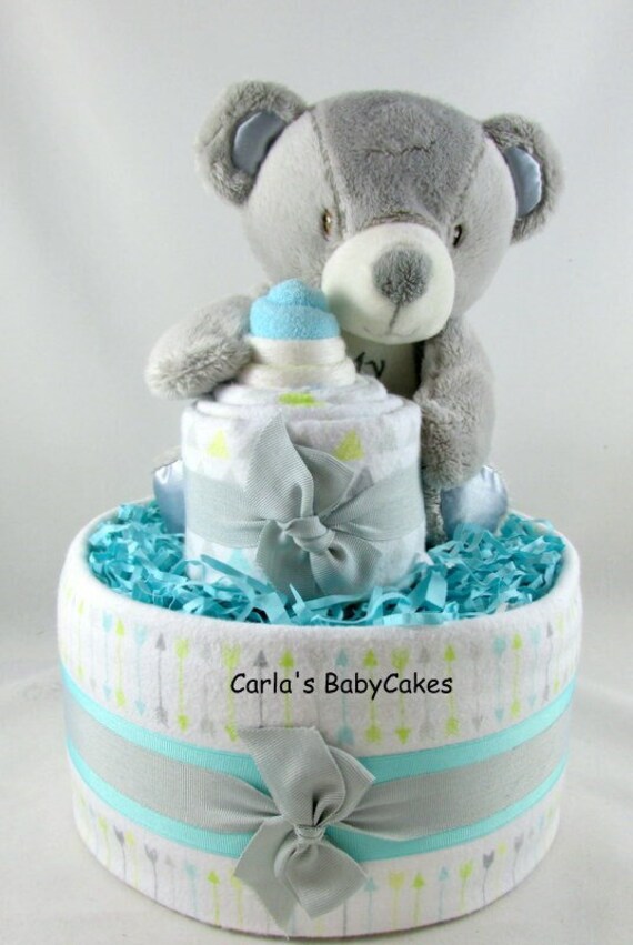Baby Boys Tatty Teddy Nappy Cake Baby Shower Gift 